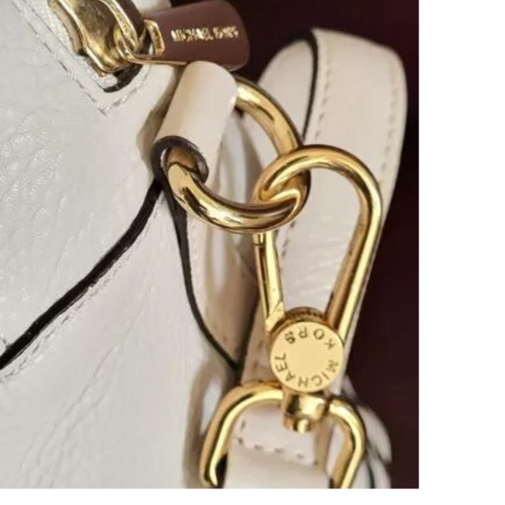 MICHAEL KORS GLADSTONE VANILLA LEATHER LG SATCHEL BAG NWT! - Picture 9 of 12